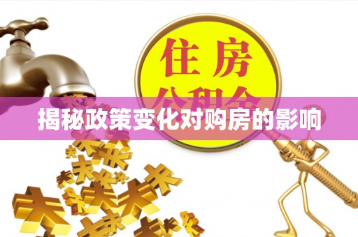 草屯揭秘政策变化对购房的影响